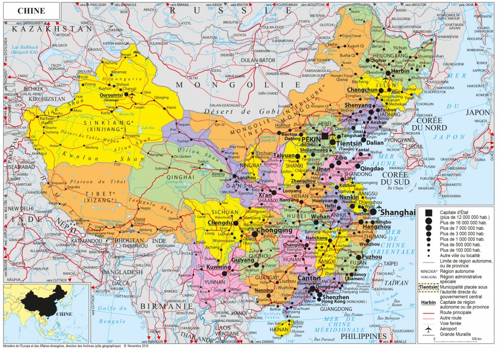 Bản đồ Trung Quốc (China) khổ lớn phóng to năm 2022