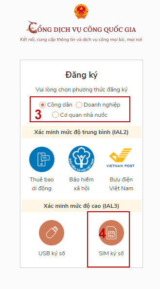 Hướng dẫn Bước 2 đăng ký tài khoản bằng Sim số