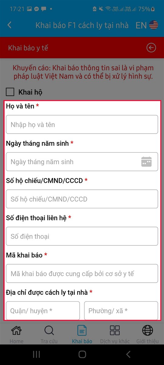 Điền các thông tin được yêu cầu một cách chính xác Điền các thông tin được yêu cầu một cách chính xác