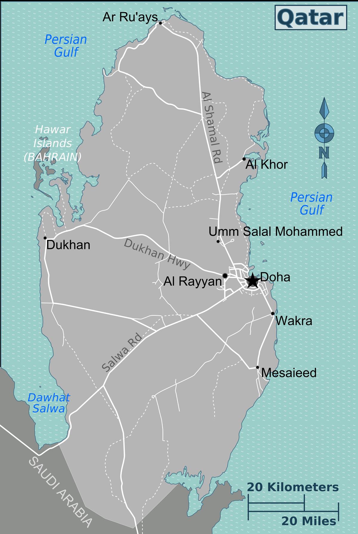 Cập nhật 2023: Bản đồ hành chính đất nước Qatar (Qatar Map) phóng to năm 2023, , Bản đồ