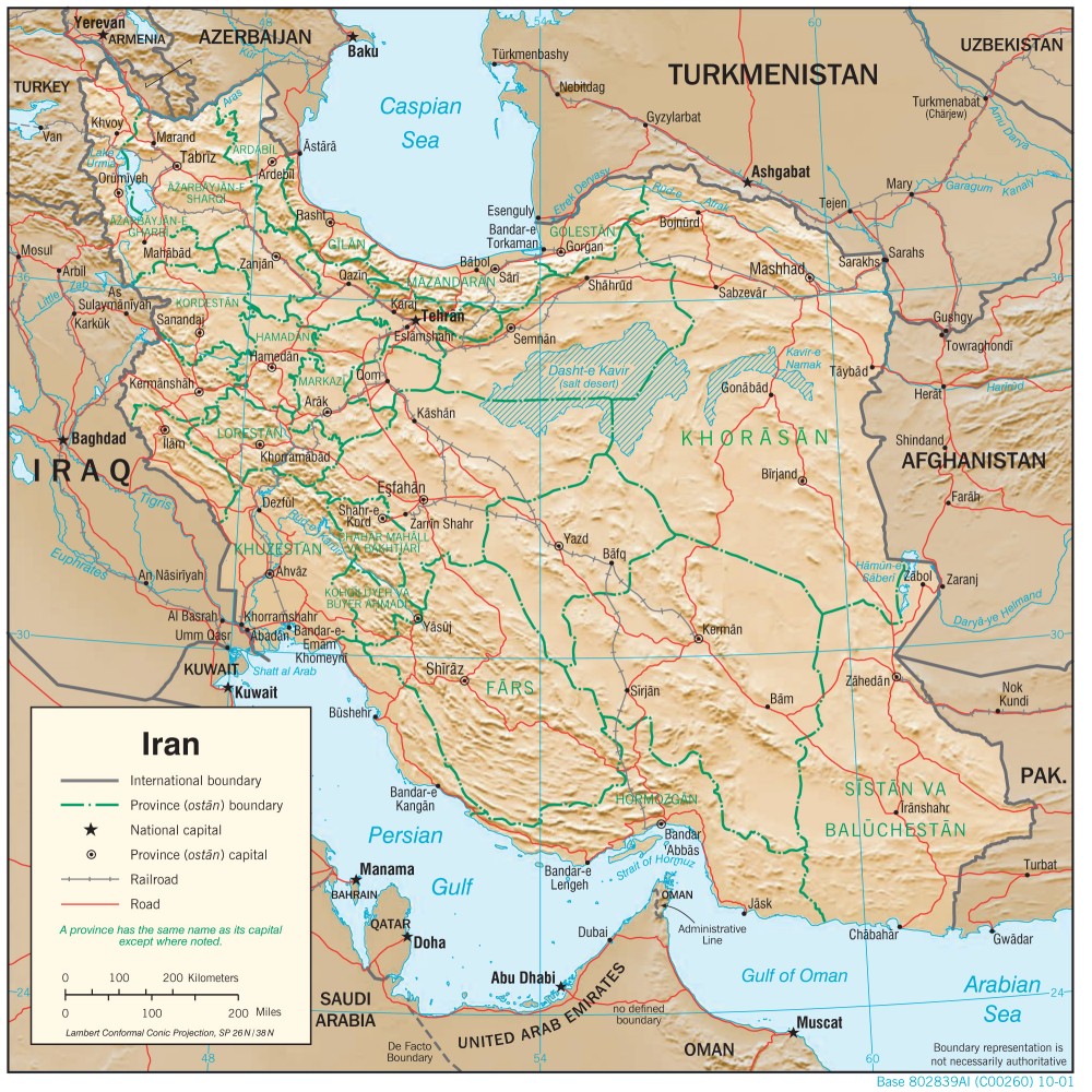 Bản đồ Hành Chính đất Nước Iran Iran Map Phóng To Năm 2023