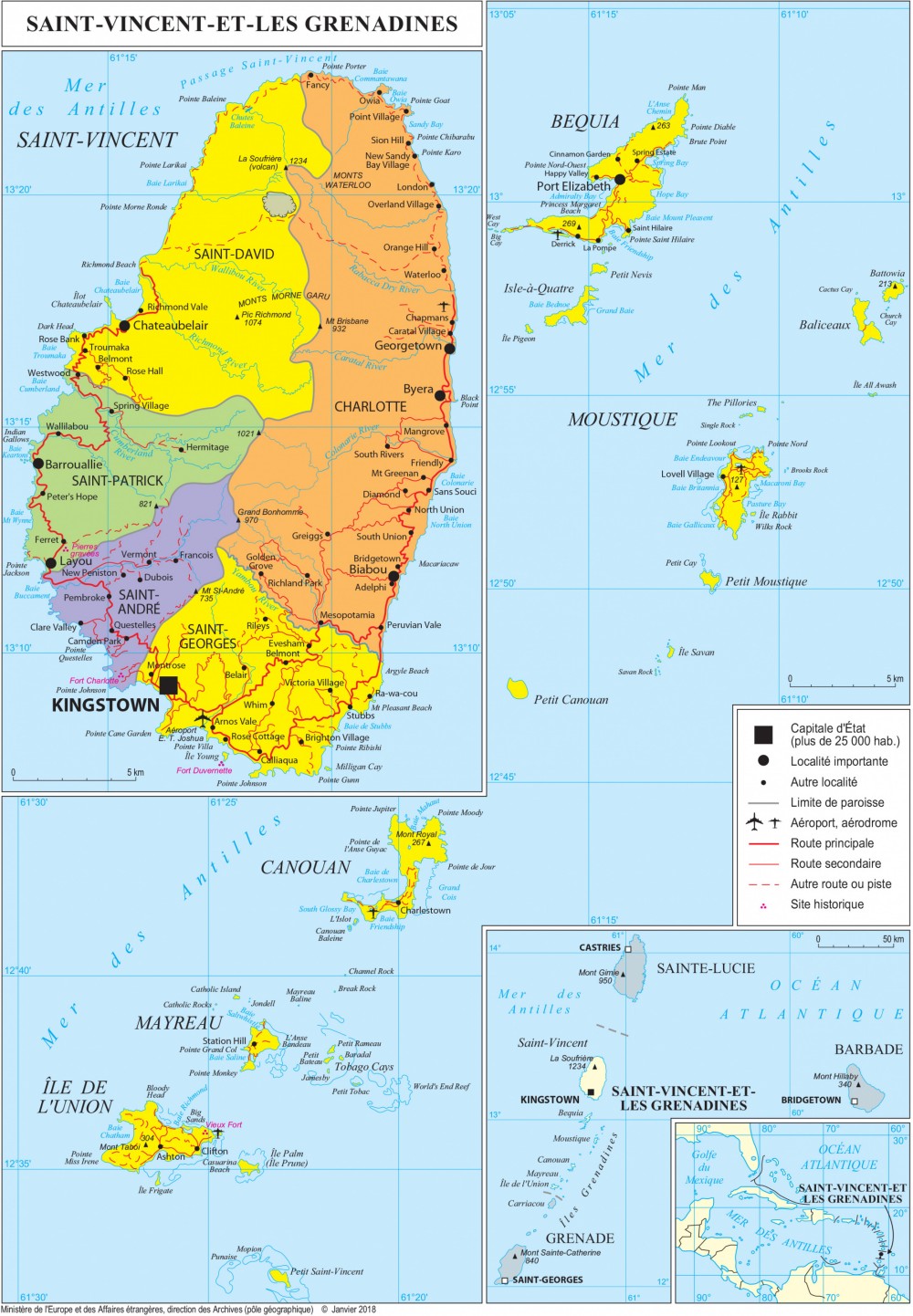 Cập nhật 2023: Bản đồ đất nước Saint Vincent và Grenadines năm 2023, , Bản đồ