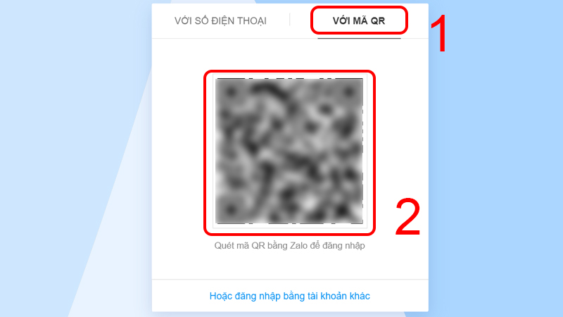 Bạn tiến hành chọn đăng nhập Zalo trên máy tính bằng mã QR