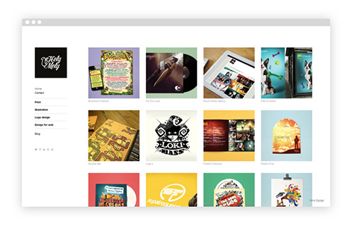 Mẫu portfolio đẹp Holy Moly Creative