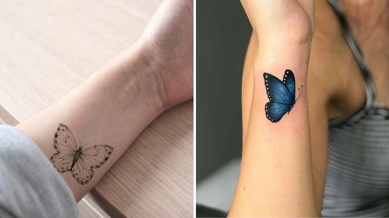 Hình xăm chú bướm nhỏ ở lòng bàn tay thể hiện sự bí ẩn và thu hút