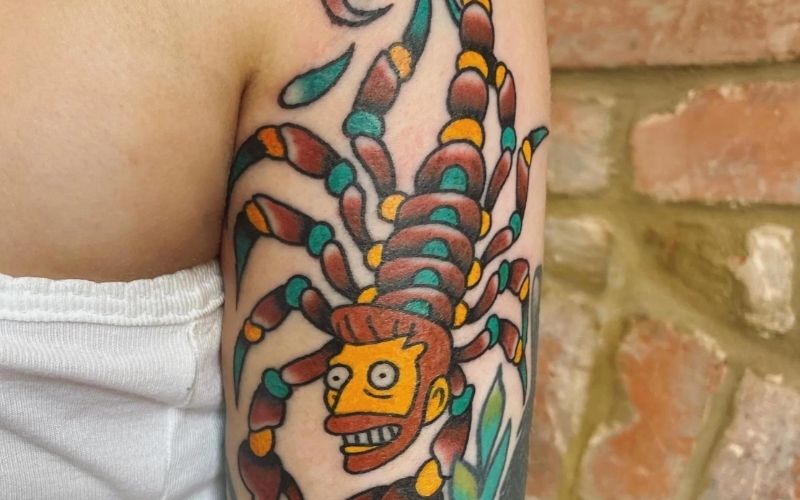 Hình xăm cho cung bò cạp đam mê bộ phim hoạt hình Simpson