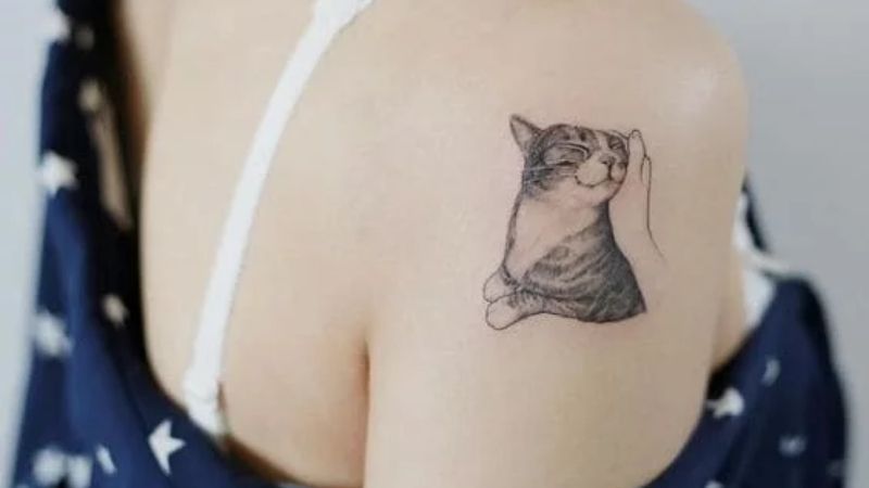 Mẫu hình xăm mèo mini cá tính