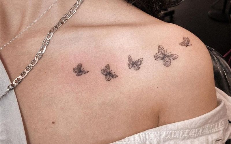 Hình xăm đàn bướm mang ý nghĩa 1 tâm hồn khao khát hạnh phúc, tự do