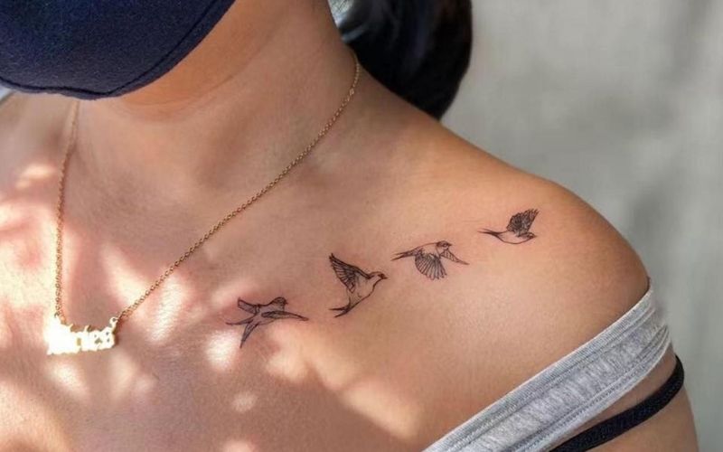 Hình xăm đàn chim én, thể hiện cho những điều tích cực trong cuộc sống