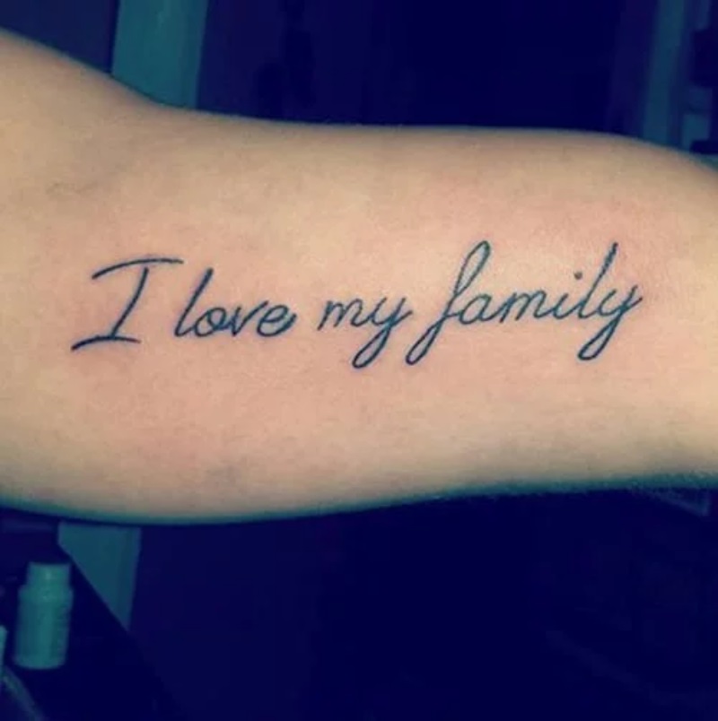 100 Mẫu hình xăm chữ I love family đẹp thể hiện tình yêu gia đình