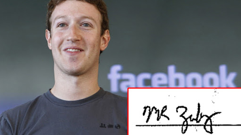 Tham khảo chữ ký mệnh Kim của nhà sáng lập Facebook Mark Zuckerberg