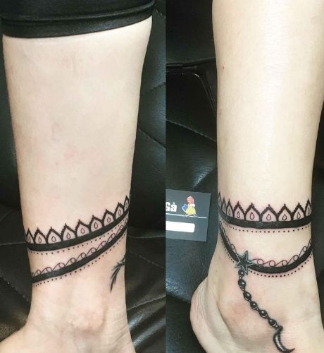 Hình xăm vòng chân nhật cổ đẹp cho nam và nữ