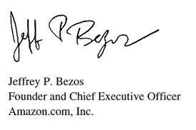 Chữ ký Jeff Bezos - CEO của Amazon