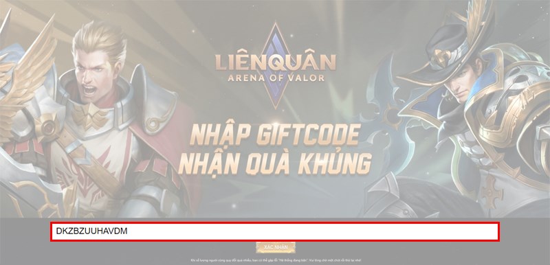 Nhập giftcode