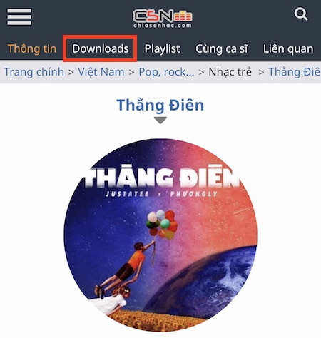 Chọn chữ Download. Chọn "Download"