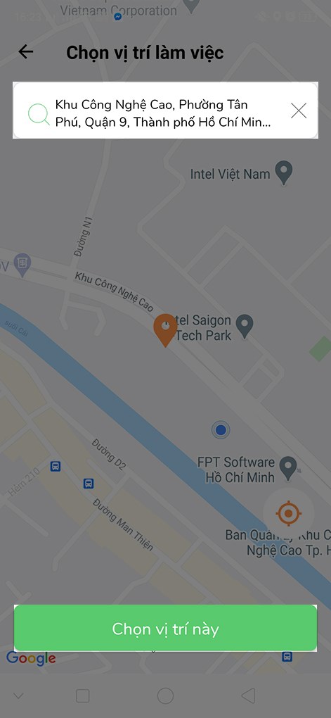 Chọn vị trí cần phụ giúp việc nhà trên bản đồ và nhấn chọn vị trí này.