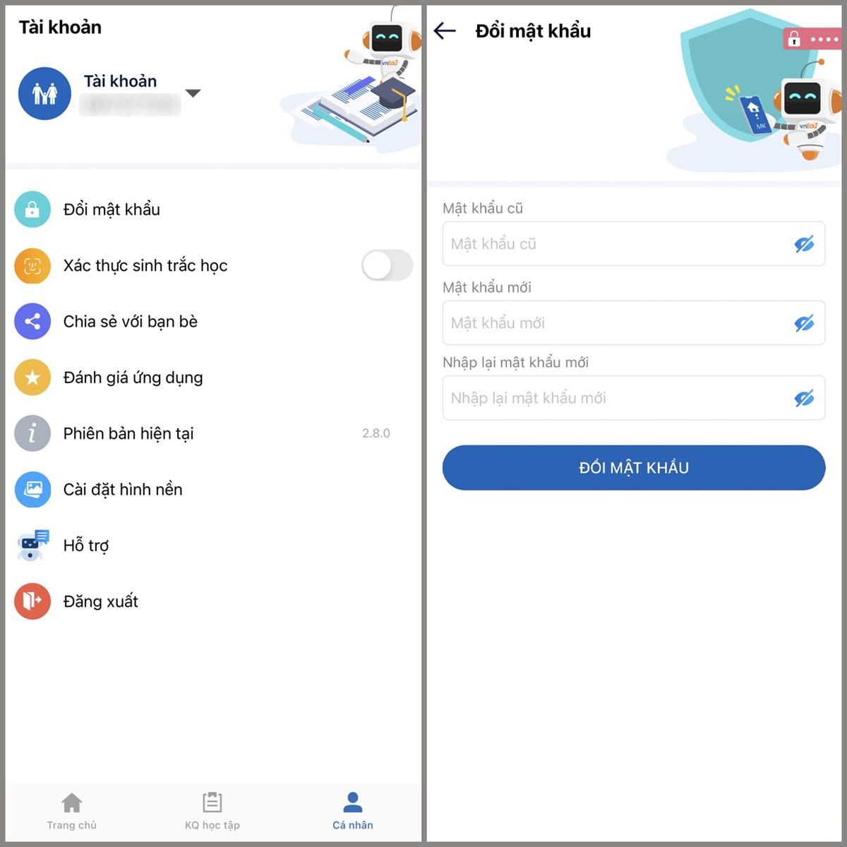 Ngoài ra, bạn kiểm tra một số thông tin khác liên quan như: tin nhắn của nhà trường, danh sách bài tập, nộp học phí, điểm thi, thời khóa biểu,...