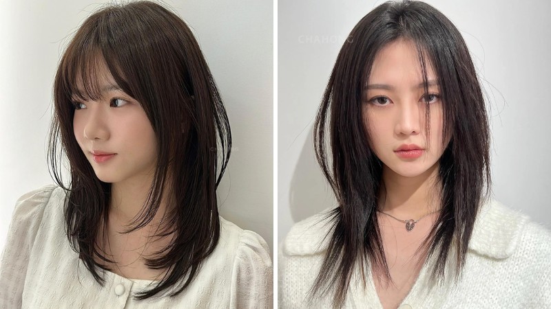 Mẫu Tóc ngang vai layer cho chị em chơi tết 2024