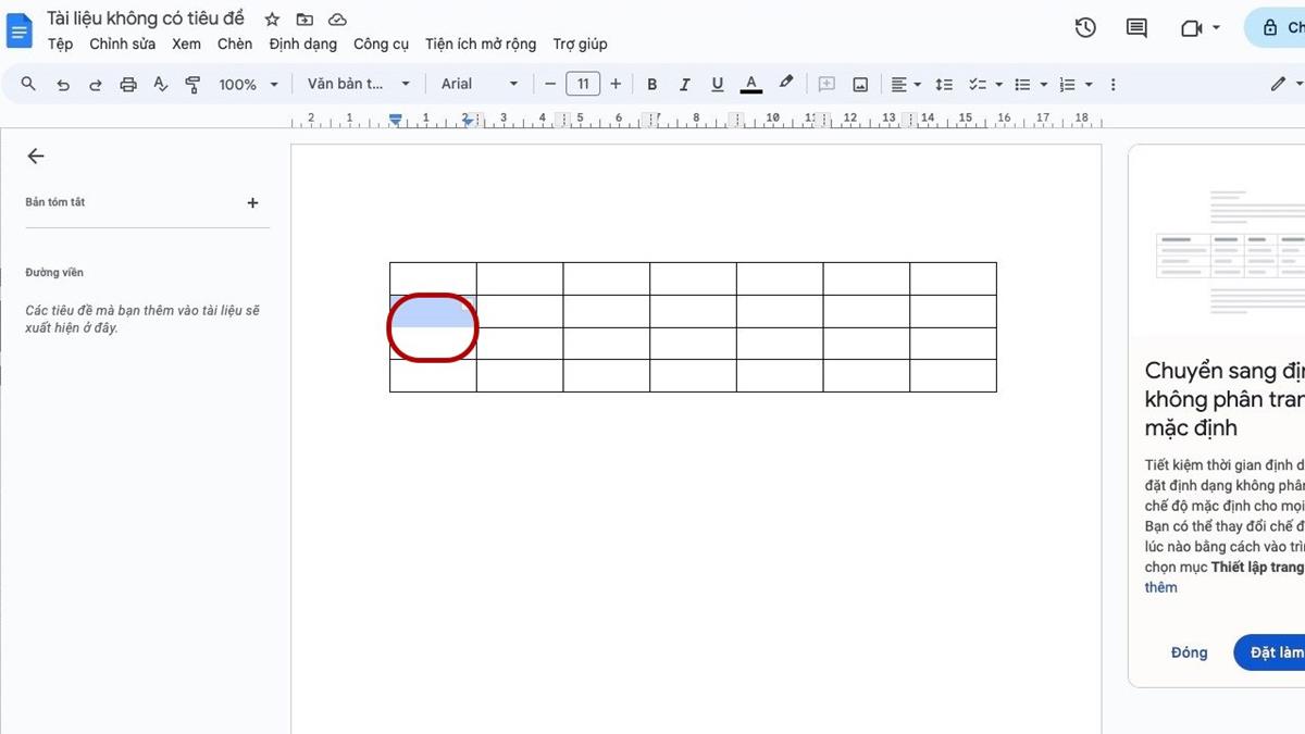 Trên máy tính, hãy truy cập Google Docs > Chọn tài liệu chứa bảng bạn muốn tách ô > Chọn vùng ô muốn tách là xong nhé.