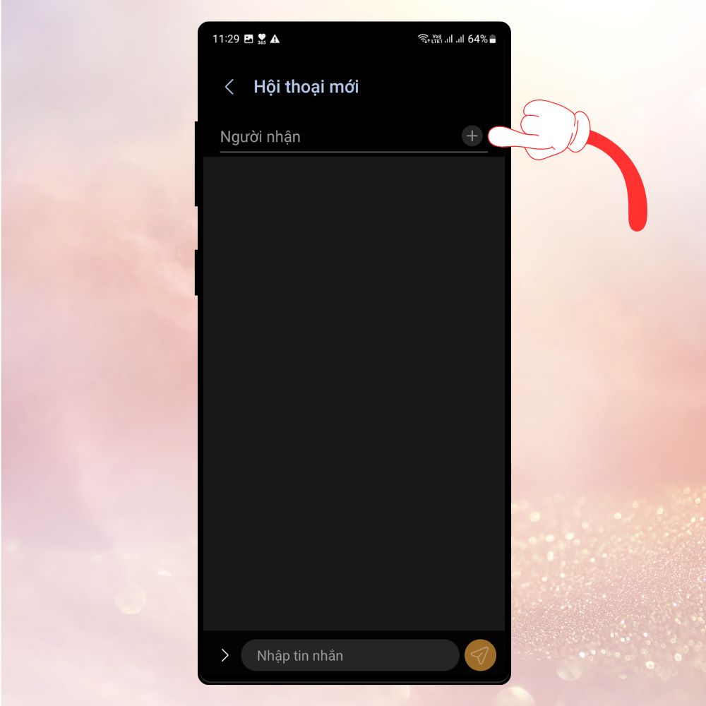Mở ứng dụng Tin nhắn trên điện thoại > Sau đó, tạo một cuộc hội thoại mới với người bạn muốn gửi lời chúc.