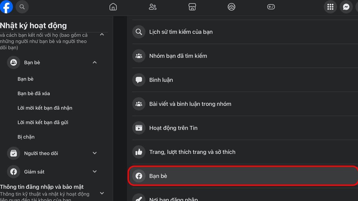 Hãy tiếp tục chọn vào Bạn bè.