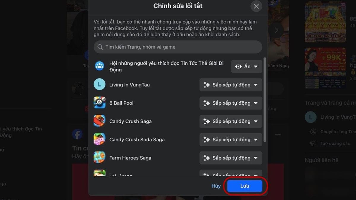 Cách gỡ lối tắt trên Facebook Cách gỡ lối tắt trên Facebook