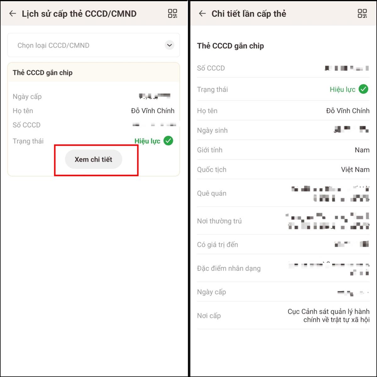 Cách xem lịch sử cấp thẻ CCCD/CMND trên VNeID Cách xem lịch sử cấp thẻ CCCD/CMND trên VNeID
