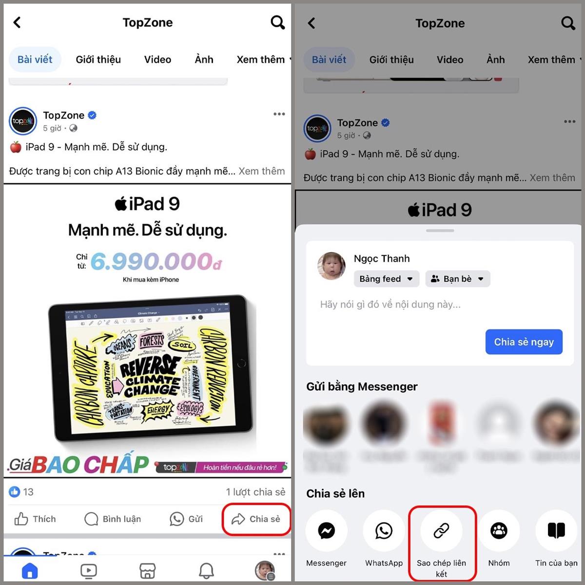 Cách lấy link bài viết, trang cá nhân, fanpage trên Facebook