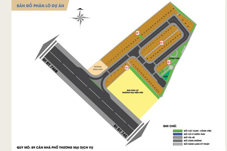 Mặt bằng phân lô dự án nhà phố Khu thương mại Đại Phát