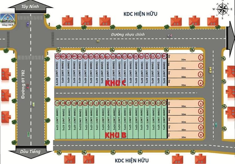 Mặt bằng phân lô dự án DXV Land 02 Bầu Đồn Gò Dầu Tây Ninh