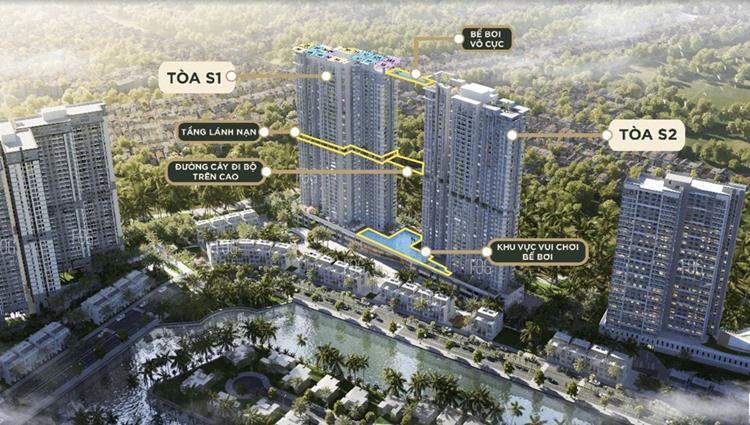 Hồ bơi trung tâm dự án căn hộ chung cư Sky Oasis Hưng Yên 