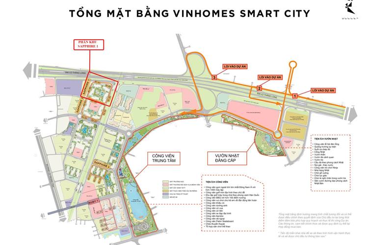 Mặt bằng tổng thể dự án chung cư Vinhomes Smart City Tây Mỗ 