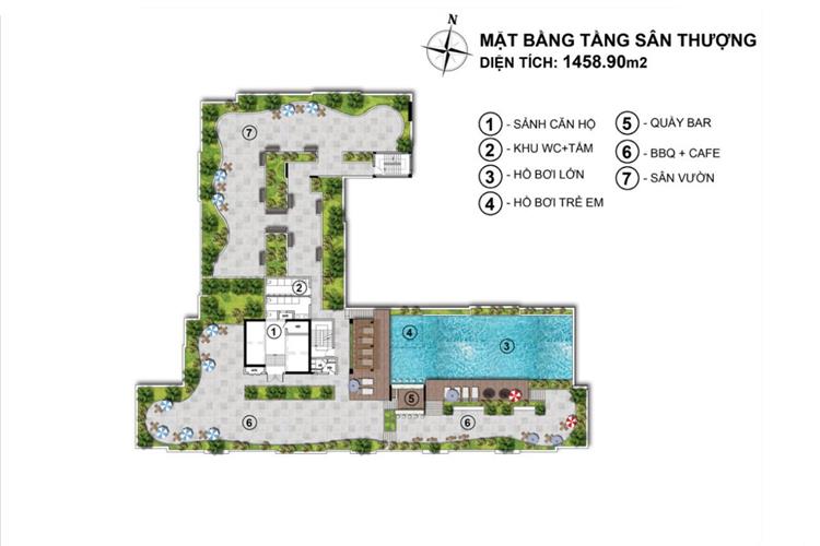 Mặt bằng sân thượng tại dự án căn hộ Venus Luxury Tân Thành