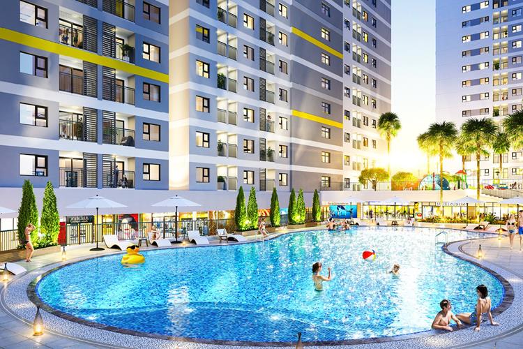 Phối cảnh hồ bơi tại căn hộ Legacy Central