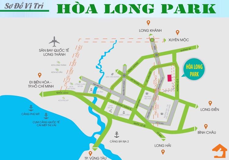 Vị trí dự án Khu dân cư Hoà Long Park Bà Rịa - Vũng Tàu