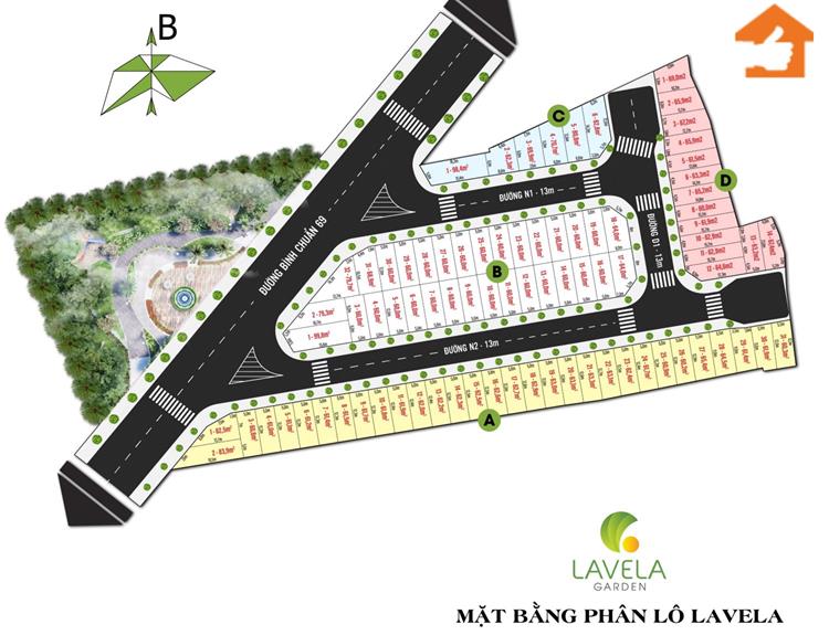 Mặt bằng phân lô chính thức dự án nhà phố La Vela Garden Bình Dương