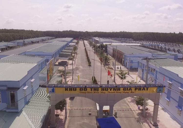 Cổng chính dự án Huỳnh Gia Residence Bàu Bàng 