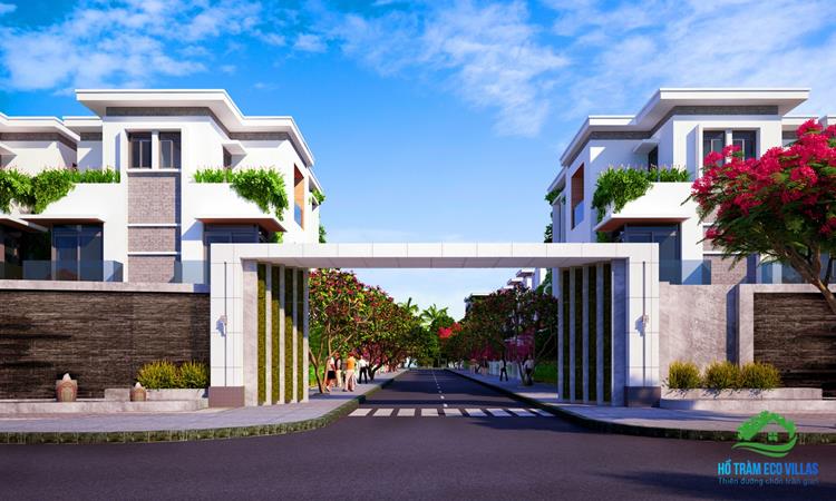 Phối cảnh cổng chính dự án Hồ Tràm Eco Villas