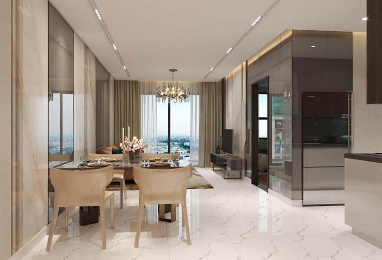 Phòng ăn nối liền phòng khách