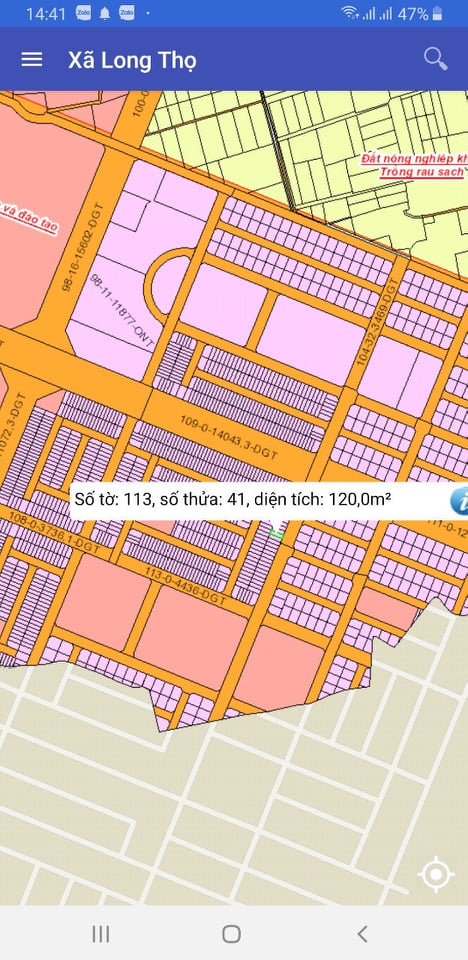 Đất HUD Long Thọ số 113/41 một xẹc đường 53m