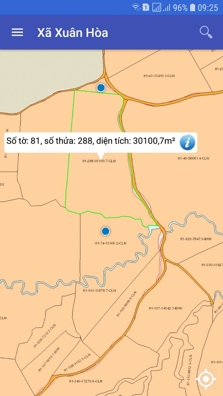 Bán 45000m2 đất 2 mặt tiền xã xuân hưng ngang hơn 200m , cách ql1a 7km .