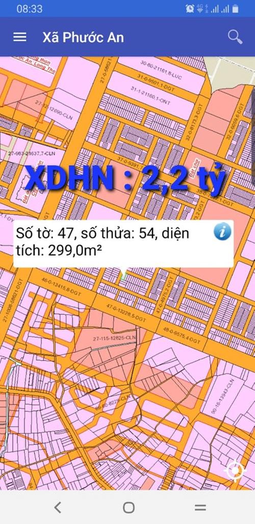 Bán đất XDHN Phước An số 47/54 giá 2.2 tỷ Bán đất XDHN Phước An số 47/54 giá 2.2 tỷ