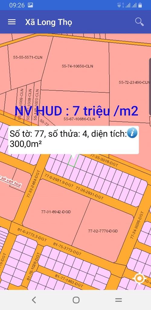 Đất HUD Long Thọ lô 77/4 siêu đẹp giá chỉ 7 triệu/m2 Đất HUD Long Thọ lô 77/4 siêu đẹp giá chỉ 7 triệu/m2