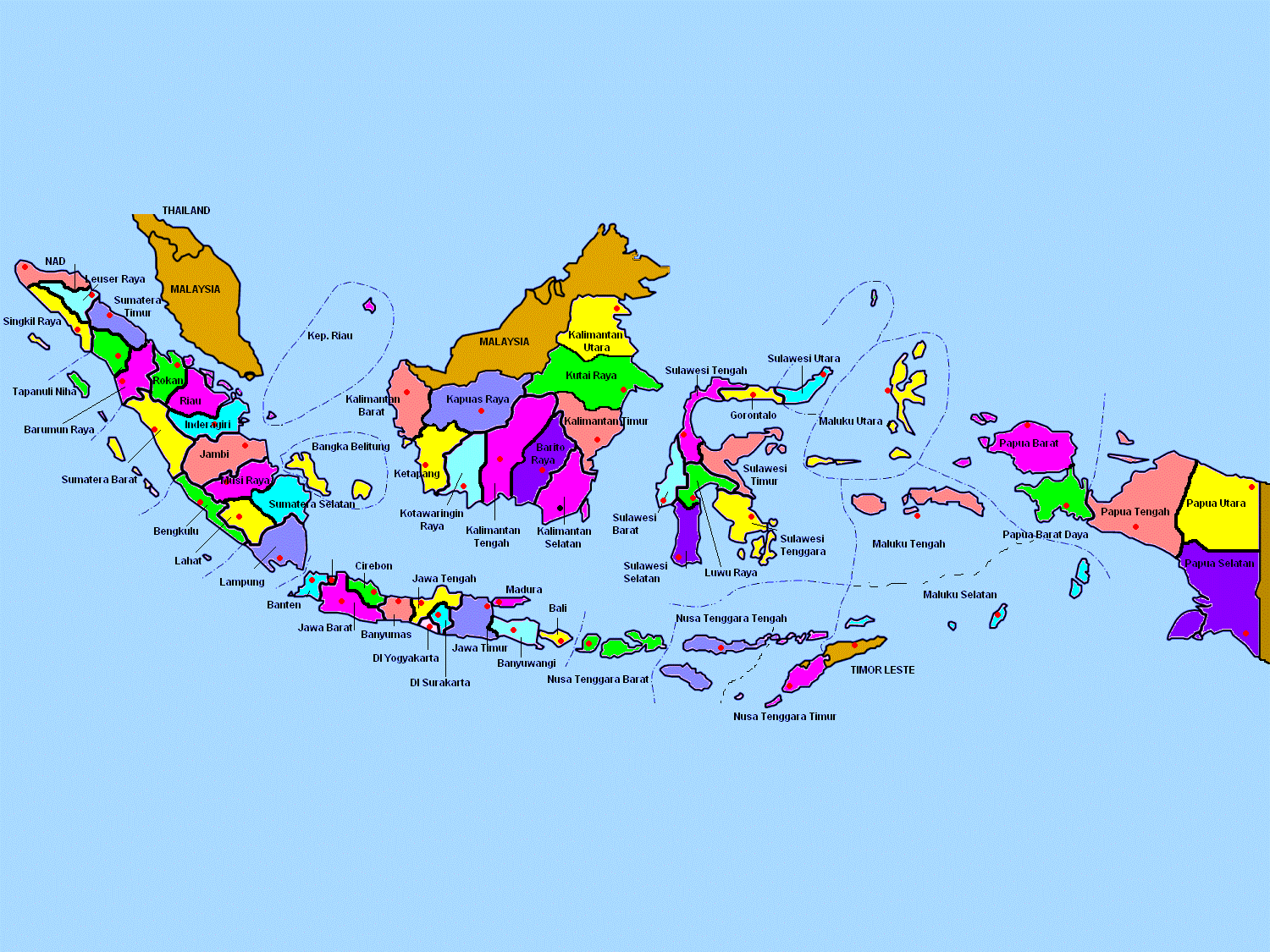 Bản đồ Indonesia (In-đô-nê-xi-a) khổ lớn phóng to năm 2023