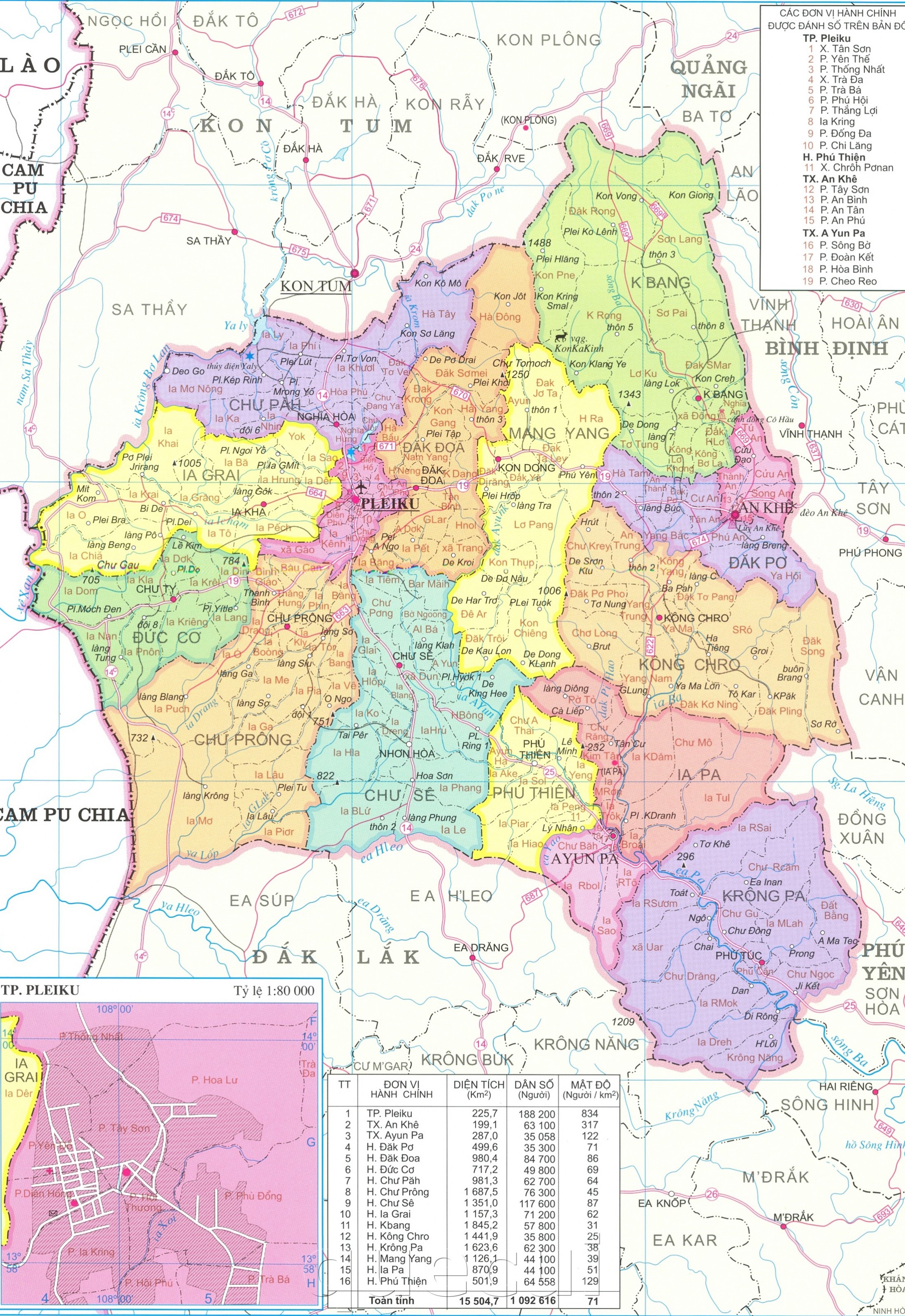 Bản đồ hành chính tỉnh Gia Lai khổ lớn năm 2024 - bản đồ hành chính tỉnh Gia Lai:
Với bản đồ hành chính khổ lớn của tỉnh Gia Lai năm 2024, bạn có thể dễ dàng tra cứu thông tin về các khu vực và địa điểm quan trọng. Từ đó, bạn có đầy đủ kiến thức để tìm hiểu và tận hưởng những điều thú vị nhất của Gia Lai.