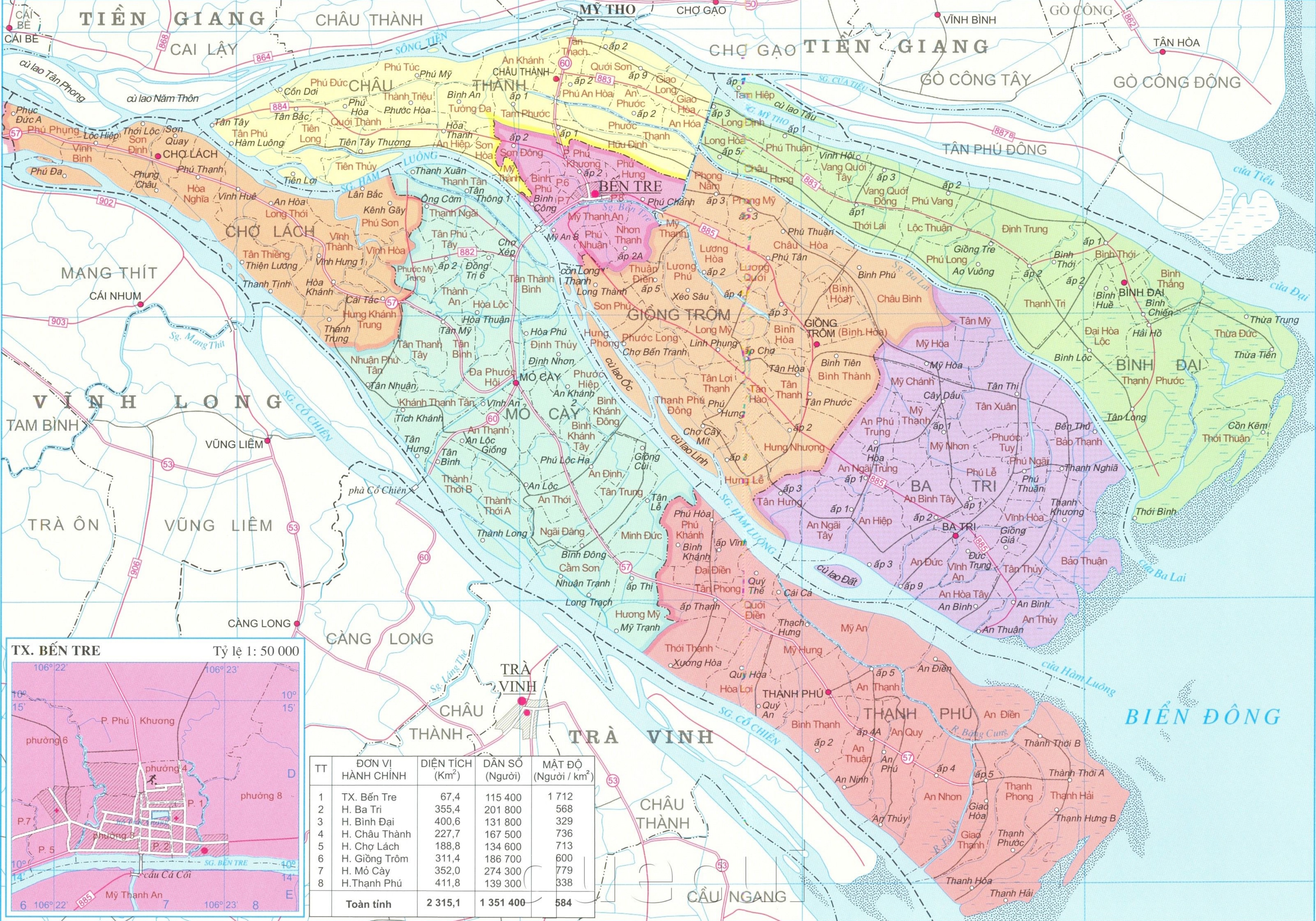 Với bản đồ hành chính tỉnh Bến Tre - Update 2024, bạn sẽ có cái nhìn tổng quan về địa hình và vùng đất này. Từ những con đường nhỏ đến những tuyến đường đại lộ được nâng cấp, tỉnh Bến Tre đang trở thành điểm đến lý tưởng cho những ai muốn khám phá về cảnh đẹp, ẩm thực và nền văn hóa độc đáo của Nam Bộ.
