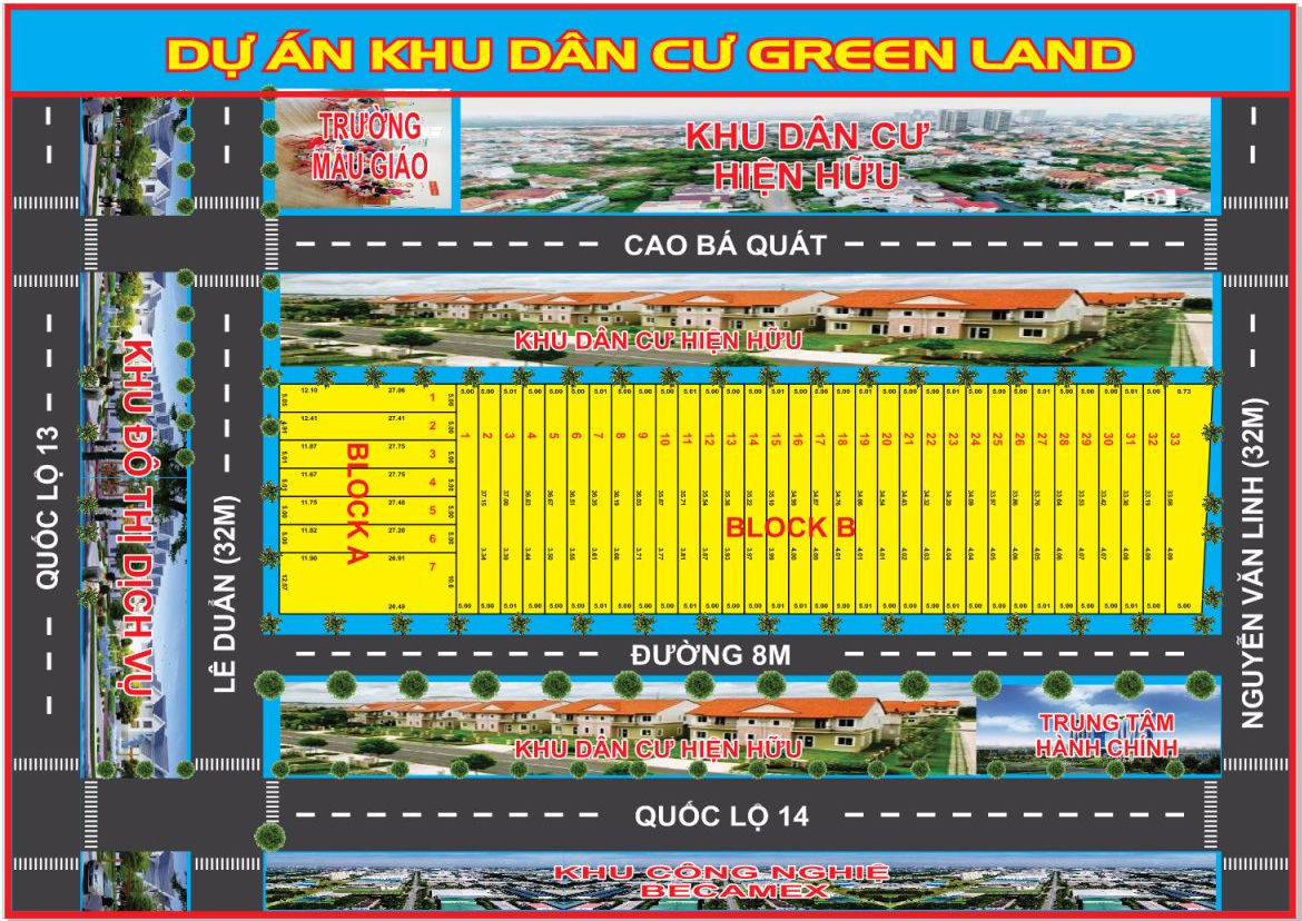 dự án Green Land Chơn Thành