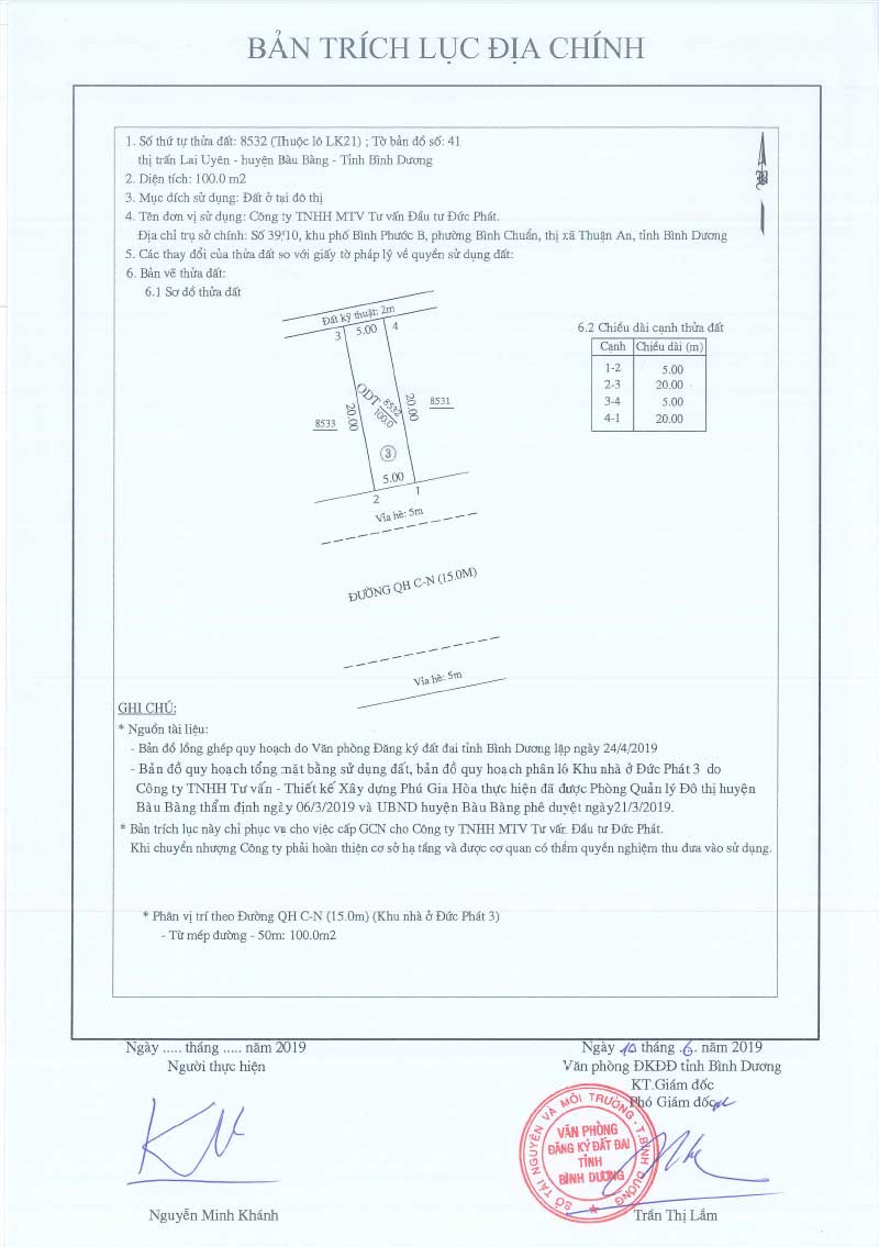 Trích lục Đức Phát 3 Lien khu 21