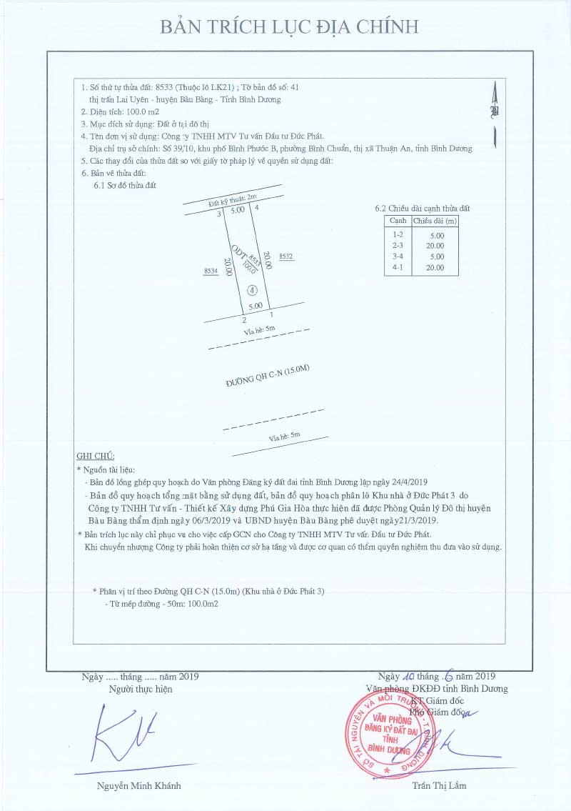 Trích lục Đức Phát 3 Lien khu 21