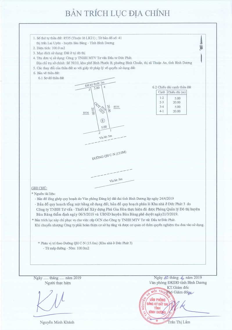 Trích lục Đức Phát 3 Lien khu 21